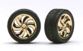 Wheels & tires  - gold - 1:24 - Pegasus - hs1220 - pghs1220 | The Diecast Company