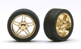 Wheels & tires  - gold - 1:24 - Pegasus - hs1224 - pghs1224 | The Diecast Company