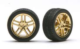 Wheels & tires  - gold - 1:24 - Pegasus - hs1244 - pghs1244 | The Diecast Company