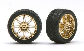 Wheels & tires  - gold - 1:24 - Pegasus - hs1256 - pghs1256 | The Diecast Company