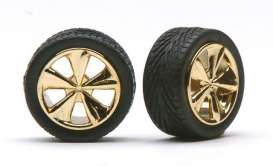 Wheels & tires  - gold - 1:24 - Pegasus - hs1260 - pghs1260 | The Diecast Company