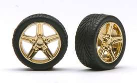 Wheels & tires  - gold - 1:24 - Pegasus - hs1264 - pghs1264 | The Diecast Company
