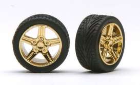 Wheels & tires  - gold - 1:24 - Pegasus - 1268 - pghs1268 | The Diecast Company