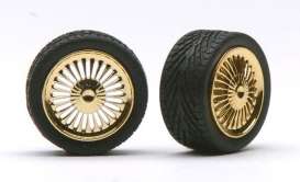 Wheels & tires  - gold - 1:24 - Pegasus - hs1272 - pghs1272 | The Diecast Company