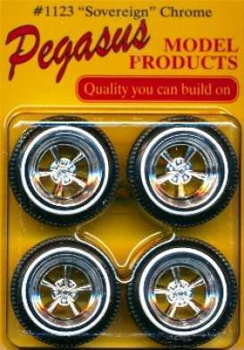 Rims & tires Wheels & tires - chrome - 1:24 - Pegasus - hs1123 - pghs1123 | The Diecast Company