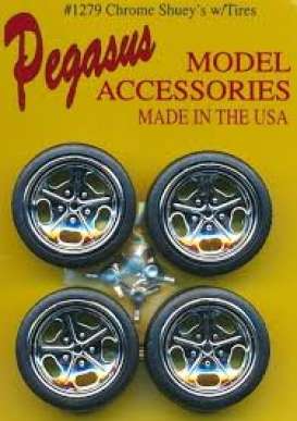 Rims & tires Wheels & tires - chrome - 1:24 - Pegasus - 1279 - pghs1279 | The Diecast Company