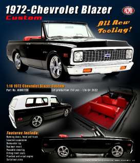 Chevrolet  - Blazer Custom 1972 black/red/white - 1:18 - Acme Diecast - 1807709 - acme1807709 | The Diecast Company