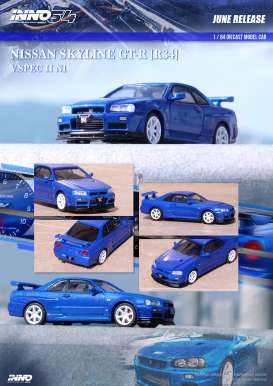 Nissan  - Skyline blue - 1:64 - Inno Models - in64-R34VS-BLU - in64R34VSBLU | The Diecast Company