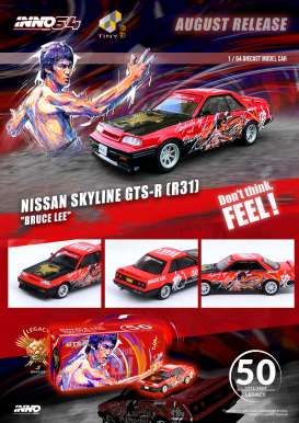 Nissan  - Skyline GTS-R R31 red/black - 1:64 - Inno Models - in64-R31-Brucelee - in64R31Brucelee-R | The Diecast Company