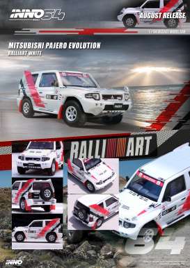 Mitsubishi  - Pajero white - 1:64 - Inno Models - in64-EVOP-RAWHI - in64EVOPRAWHI | The Diecast Company