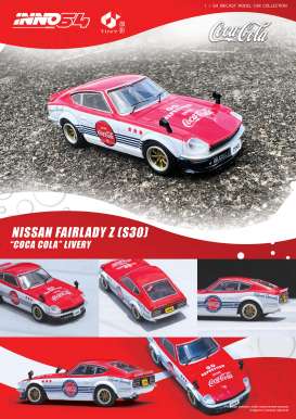 Nissan  - Fairlady Z red/white - 1:64 - Inno Models - in64-COKE059-A - in64COKE059-A | The Diecast Company
