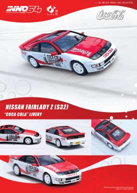 Nissan  - Fairlady Z red/white - 1:64 - Inno Models - in64-COKE059-B - in64COKE059-B | The Diecast Company