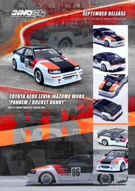 Toyota  - Levin AE86 various - 1:64 - Inno Models - in64-AE86P-IWORX - in64AE86LP-IWORX | The Diecast Company