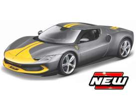 Ferrari  - 296 GTB grey/yellow - 1:64 - Maisto - 15704G - mai15704G | The Diecast Company