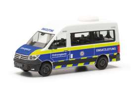 Volkswagen  - Crafter blue/yellow/white - 1:87 - Herpa - H097659 - herpa097659 | The Diecast Company