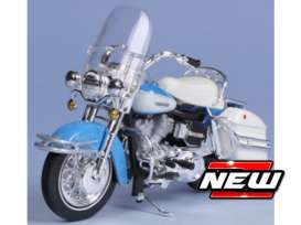 Harley Davidson  - FLH 1966 blue/white - 1:18 - Maisto - 23104 - mai20-23104 | The Diecast Company